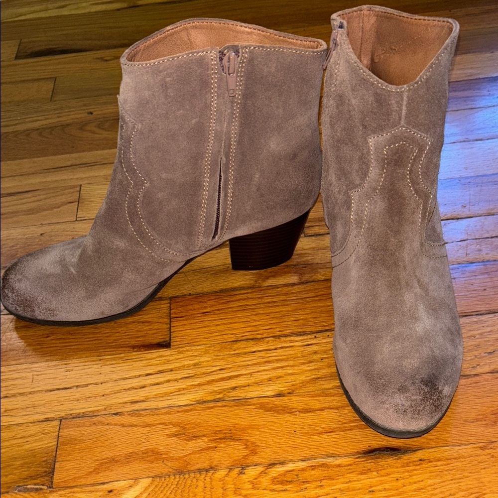 Lucky Brand Keller Taupe Ankle Booties